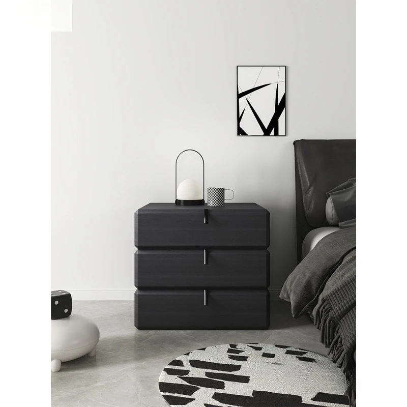 Italian minimalist bedside table, simple modern rotating solid wood bedside table, bedroom creative turning locker bedside table