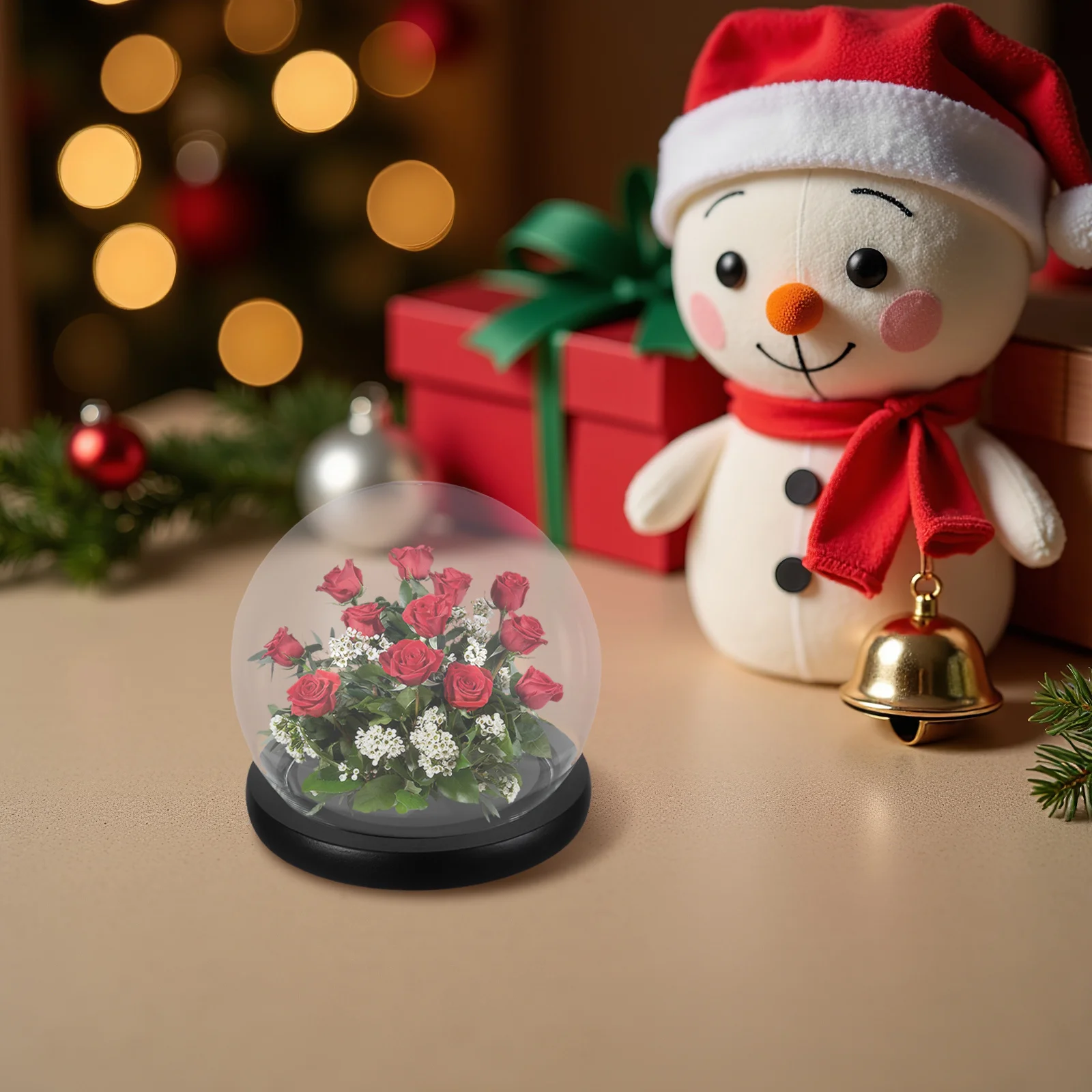 زهرة أبدية زجاجية قبة قبة مستديرة غلوب عرض باقة الزفاف شفافة الحرفية ديكور عرض قبة كرة زجاجية مستديرة #1