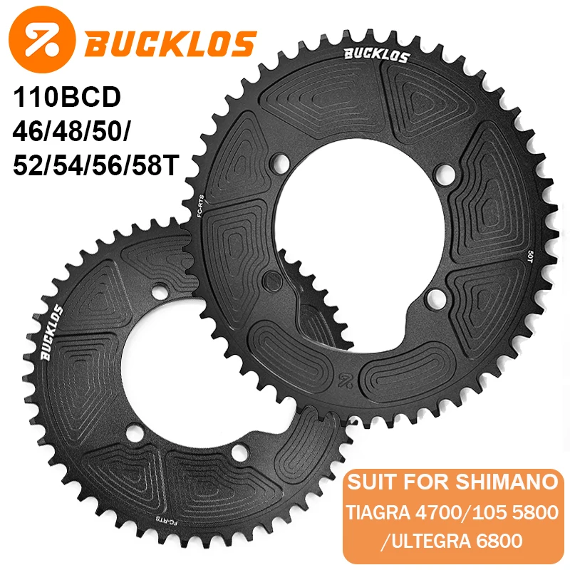 

BUCKLOS Road Bike Chainring for SHIMANO 105 Series Bicycle 110BCD Chainwheel for Tiagra 4700/105 5800/Ultegra 6800 Bike Crown