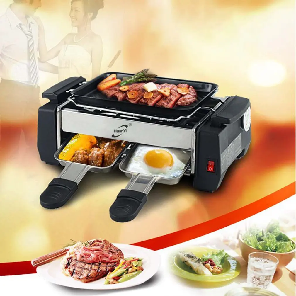 New Household Electric Grill Smoke-free Electric Grill Non-stick Family Barbecue Electric Raclette Grill Electric Griddle