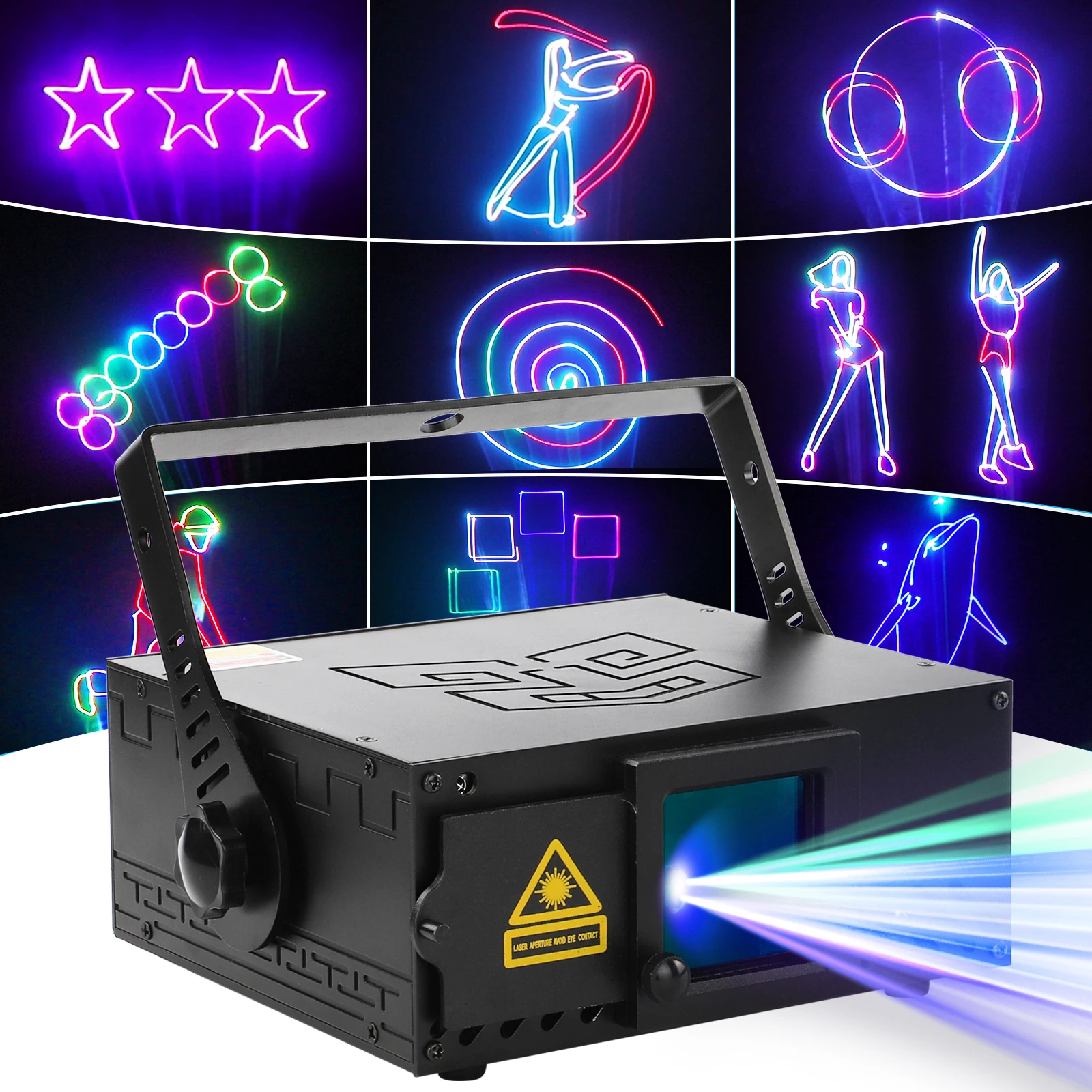 U'King Animation Effect Laser Light Stage Effect Lighting Remote Control 6CH/34CH DMX512 Sound Control Projector for DJ Disco