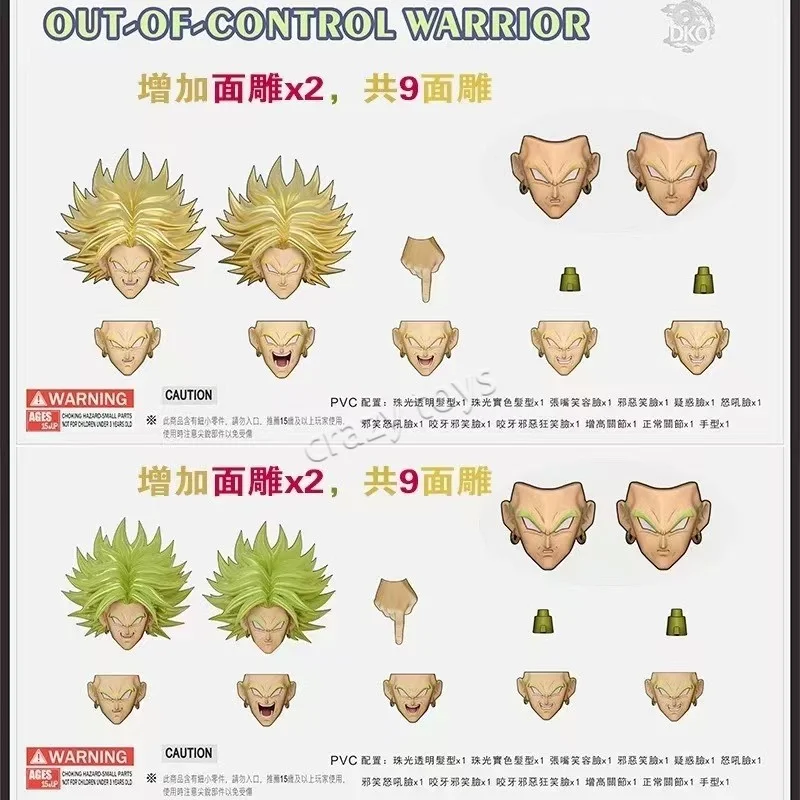 

【Spot Goods】Original DKO Unleashed Warrior Broly Head Sculpt Accessory Pack (Blonde Hair & Green Hair) Collectible Gift