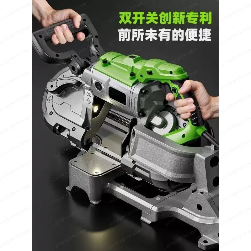 Portable Power Band Saw  With Base Deep Cutting Variable Speed Handheld  Automatic Multi-Purpose