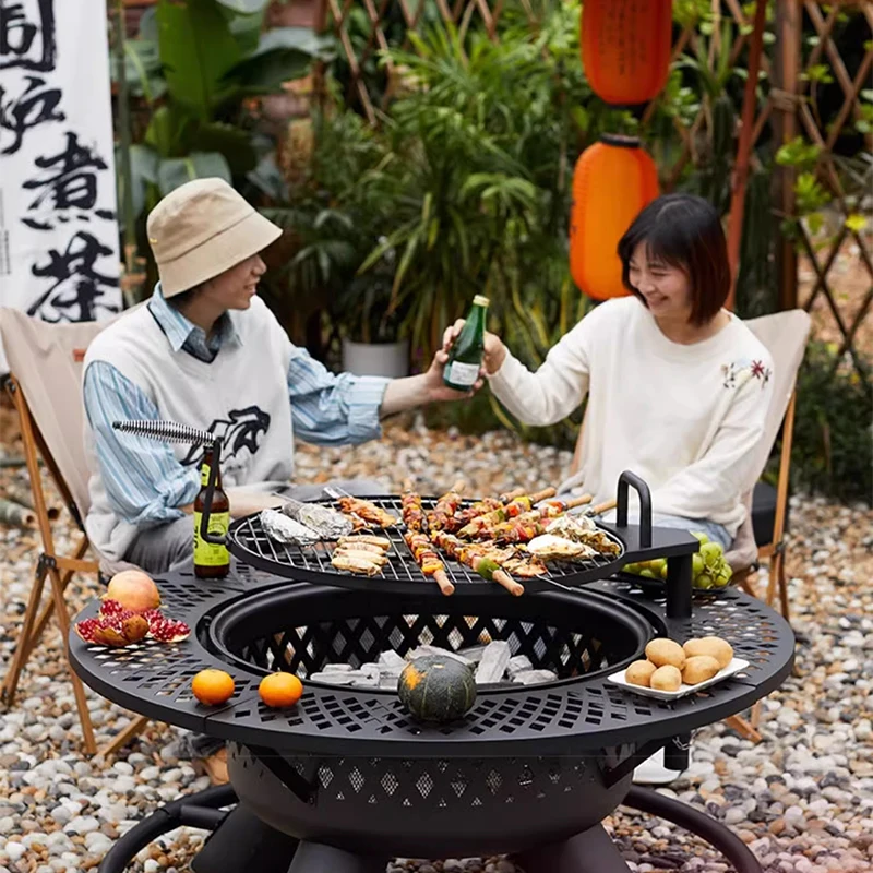 &Garden wood stove outdoor heating stove winter tea barbecue home villa charcoal fire pot
