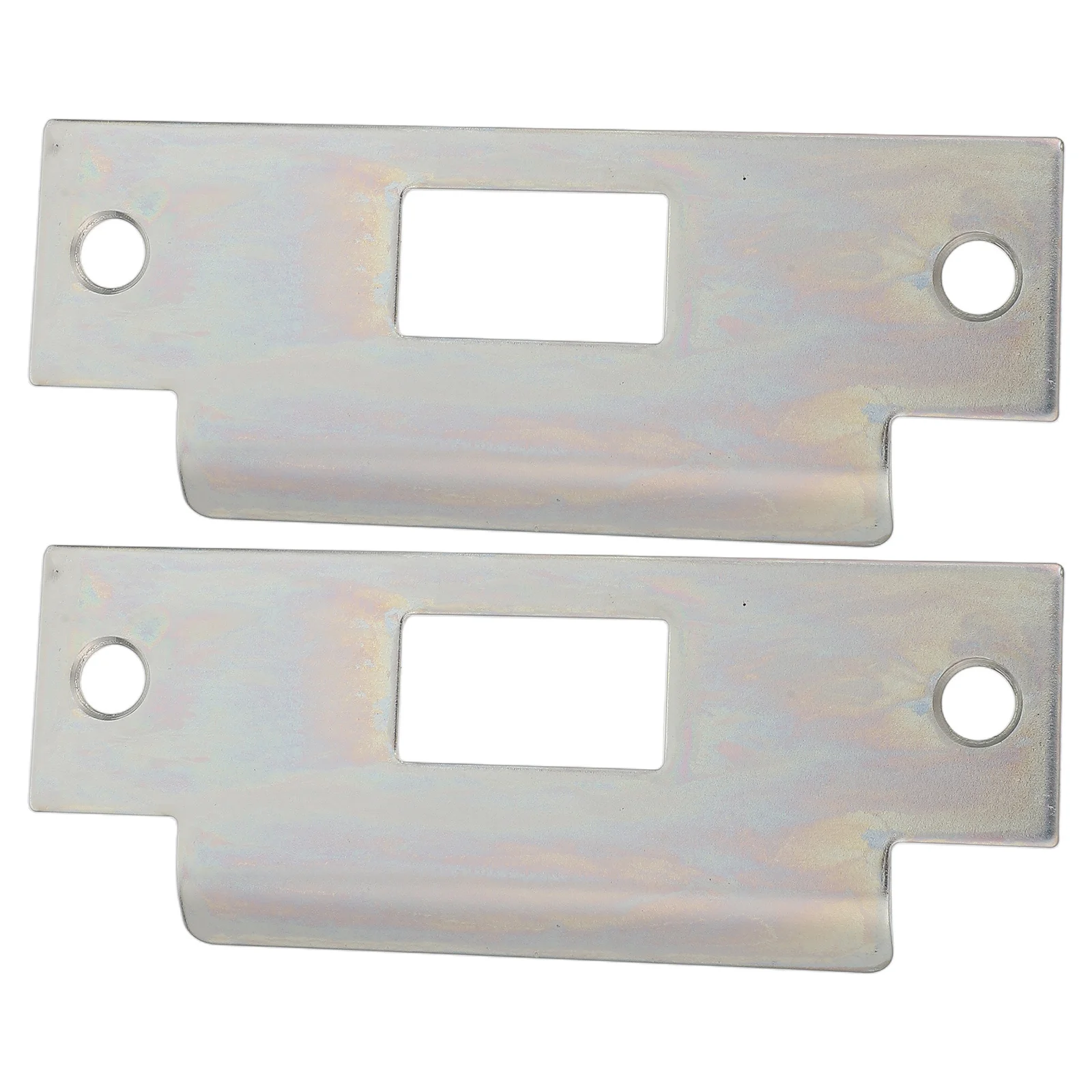 Accesorios para cerradura de puerta interior, placa de golpe reforzada de Metal, operación suave, placa protectora de pestillo Universal, seguridad de puerta, 2 uds.