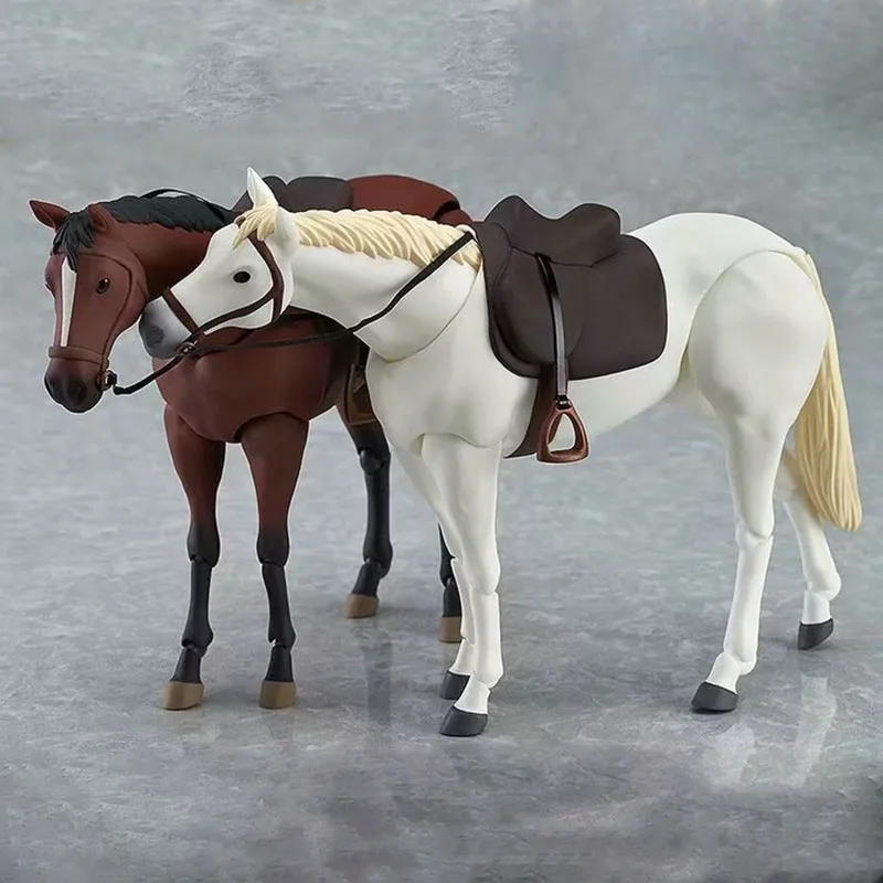 アニメ馬 246 白と茶色の PVC アクションキャラクター模型玩具 Kuncan の体で遊ぶことができますアクションフィギュア模型玩具 16 センチメートル
