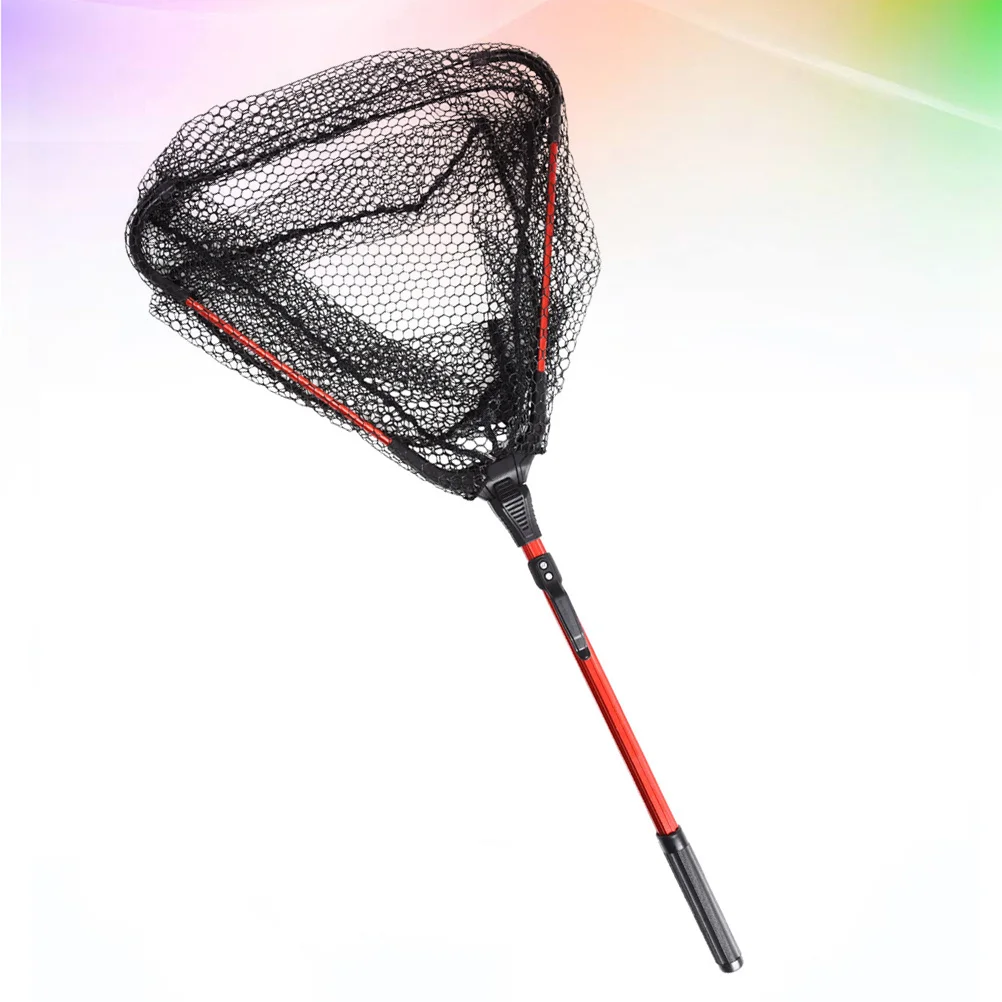 

Aluminum Alloy Mini Triangle Folding Fishing Net Compact Foldable Fly Fishing Landing Net Quick Dry Nylon Mesh for River Lake