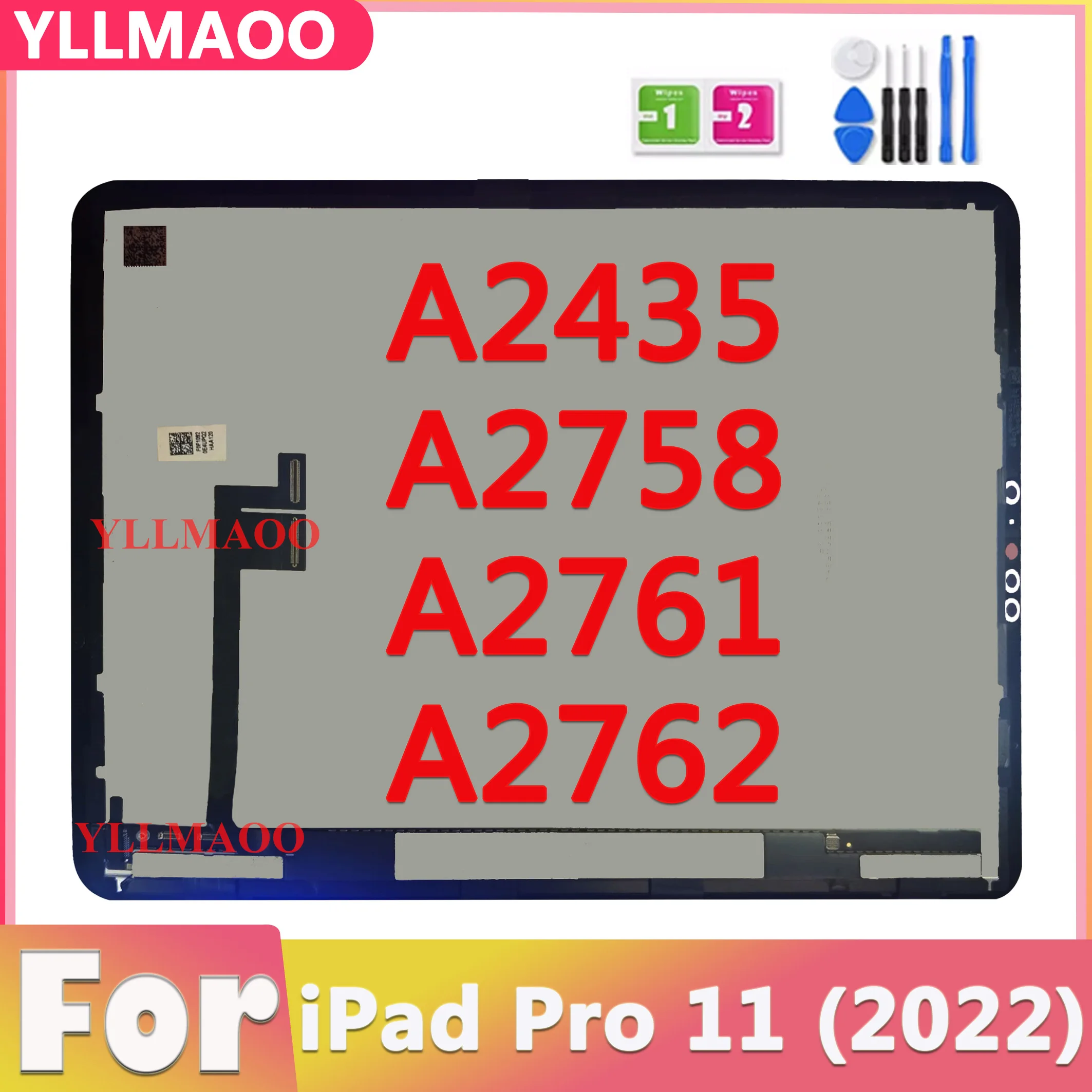 New LCD For iPad Pro 11 (2022) 4th Generation  A2435 A2758 A2761 A2762 LCD Display Touch Screen Digitizer Assembly