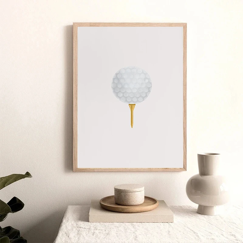 Vintage Golf Sports Cute Teddy Bear Letter Bible Verse Posters and Prints Canvas Printing Wall Art Picture for Living Room Decor