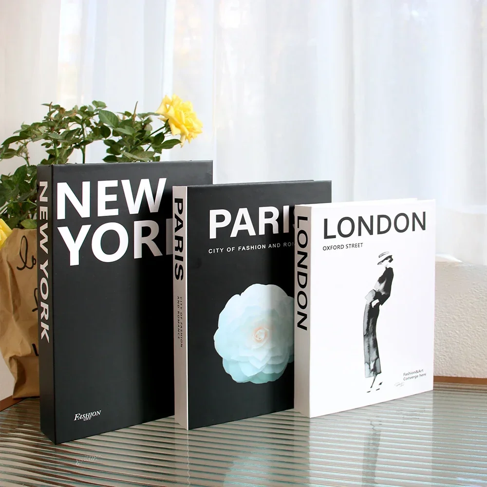 Fashion 3Pcs/Set Home Decor Ornaments Fake Books Large Medium And Small props Books Coffee Table Living Room Bedroom Decoration