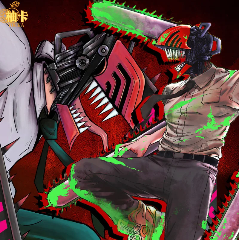 Chainsaw Man Collection Cards Double Cold Foil Craft Hand Drawn Style Makima Power Denji Anime Trading Card Holo Rare Cards Gift