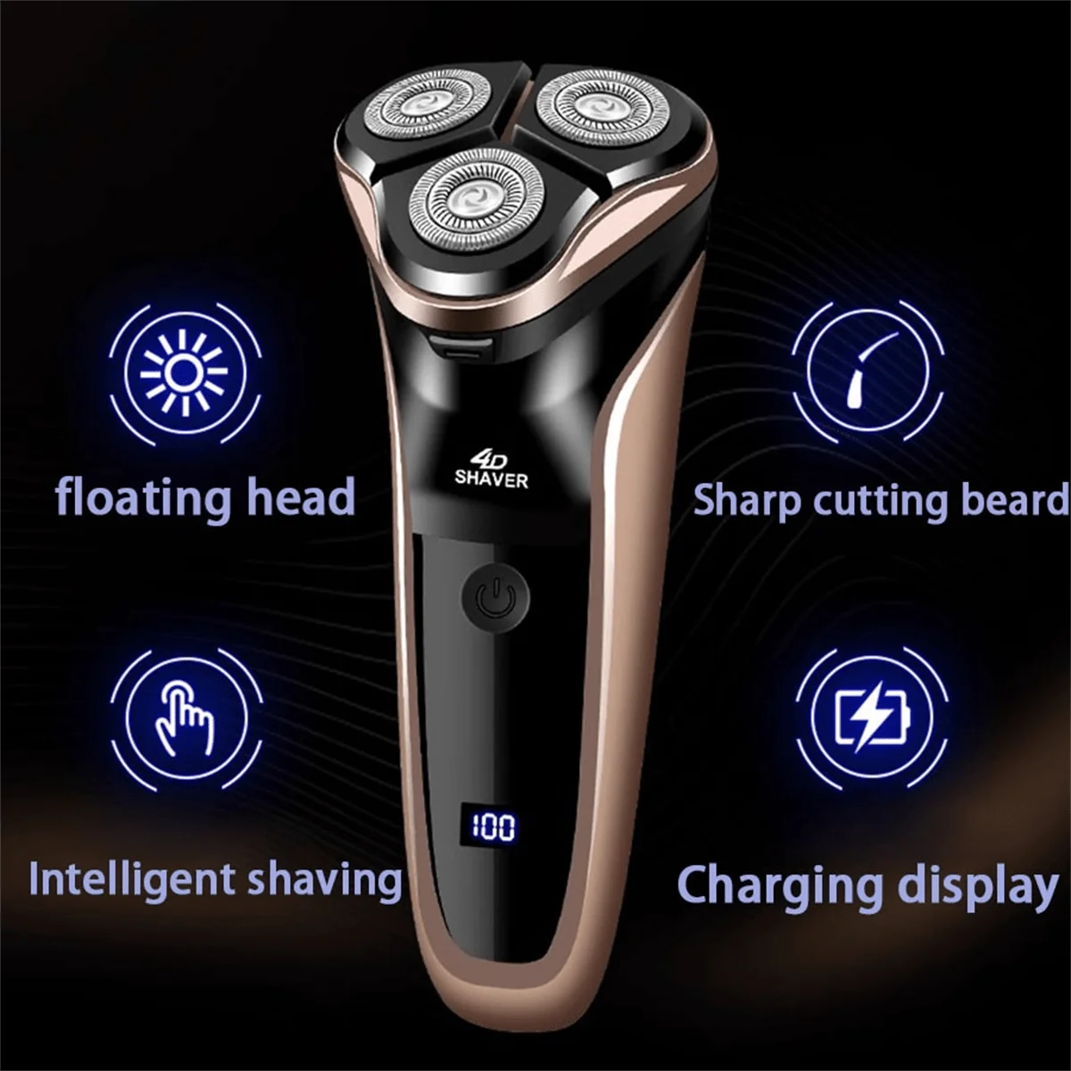 

Men's Electric Shaver With LED Power Display/Washable Head/USB Fast Charging Floating Head Home Portable Travel Shaver.