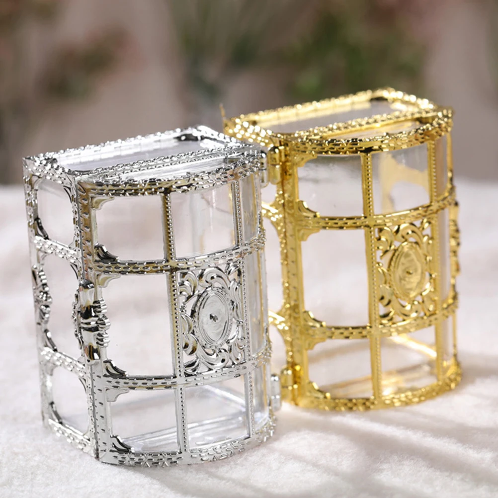 

10Pcs Clear Treasure Chest Candy Box Plastic Candy Container Wedding Favor Gift Holder Party Supply Storage Case