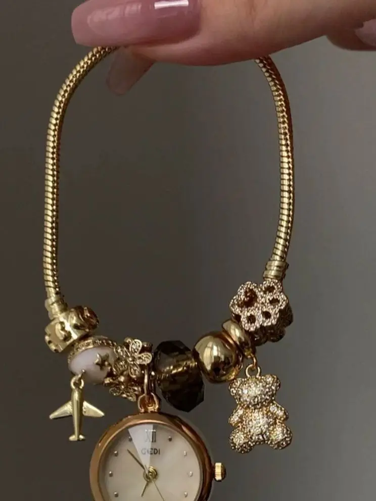 Плоский медвежонок, роскошный режим, роскошные женские кварцевые вешалки, Винтажные Украшения