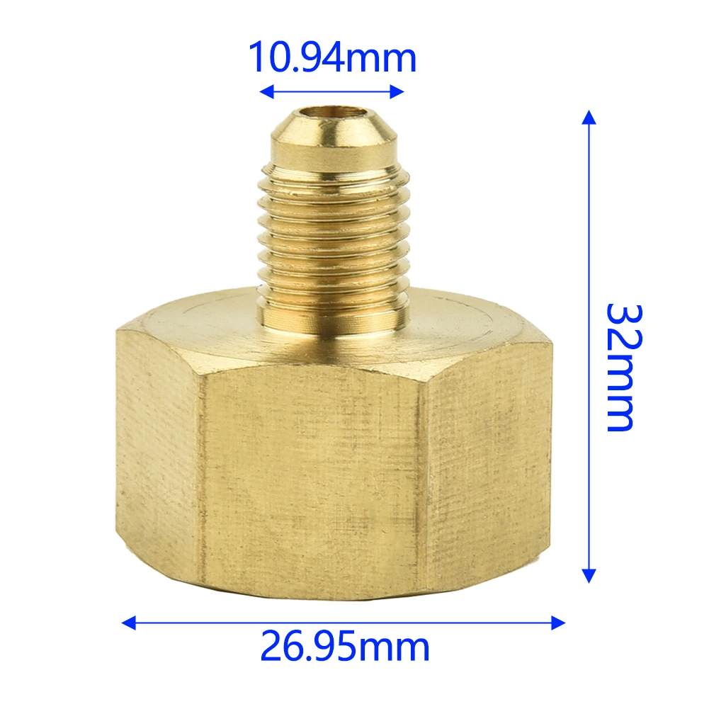 1X Car Conditioner Adapter Bottle Adapter For R134A 5/8 In To 1/4 In SAE For Nitrogen Pressure Reducer Quick Coupler Connector