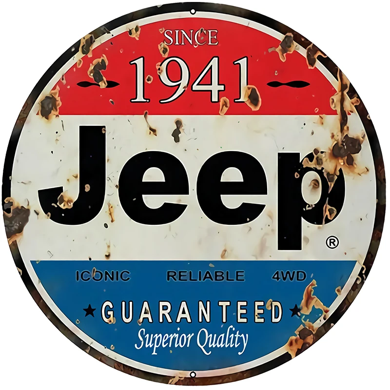 RuleMylife Aged Looking 1941 Jeep Reproduction Sign Creativity Motorcycle Car Stickers Decal Funny Car Accessories Decoration