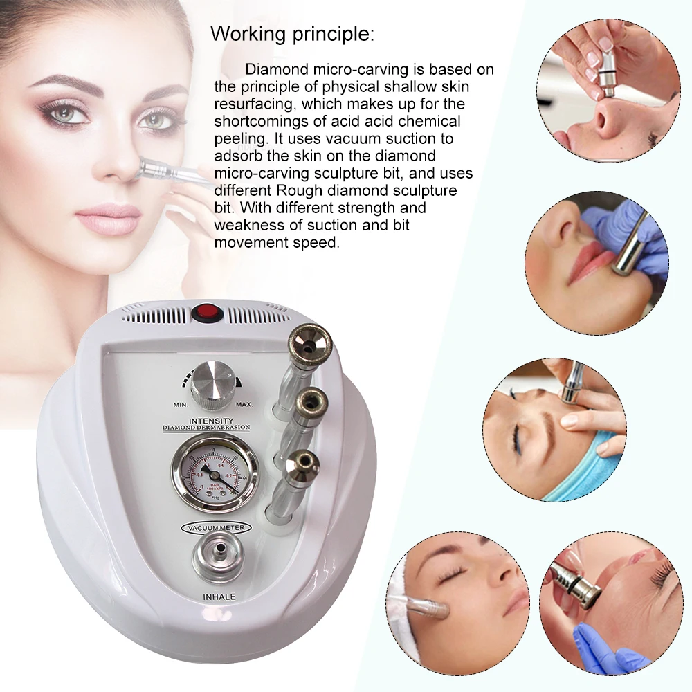 AOKO-Máquina De Peeling De Diamante De Microdermoabrasão A Vácuo, Dispositivo De Removedor De Cravos Esfoliante, Limpeza Facial, Ferramentas De Cuidados Com A Pele