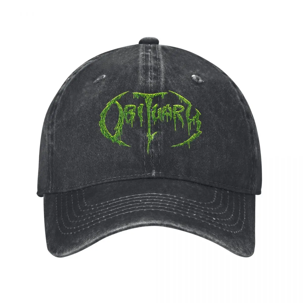 

Retro Obituary Baseball Caps Unisex Style Distressed Denim Sun Cap Metal Band Heavy Metal Outdoor Golf Adjustable Caps Hat