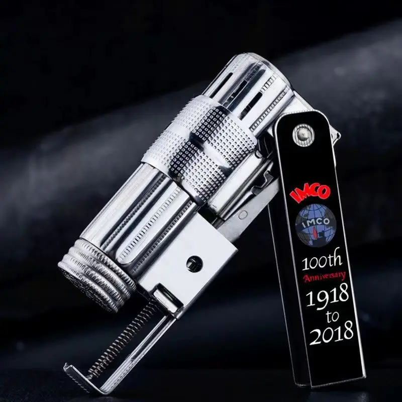 Original IMCO Lighter Old Gasoline Flint Lighter Windproof Stainless Steel Cigarette Petrol Oil Lighter Inflated Gadgets Man