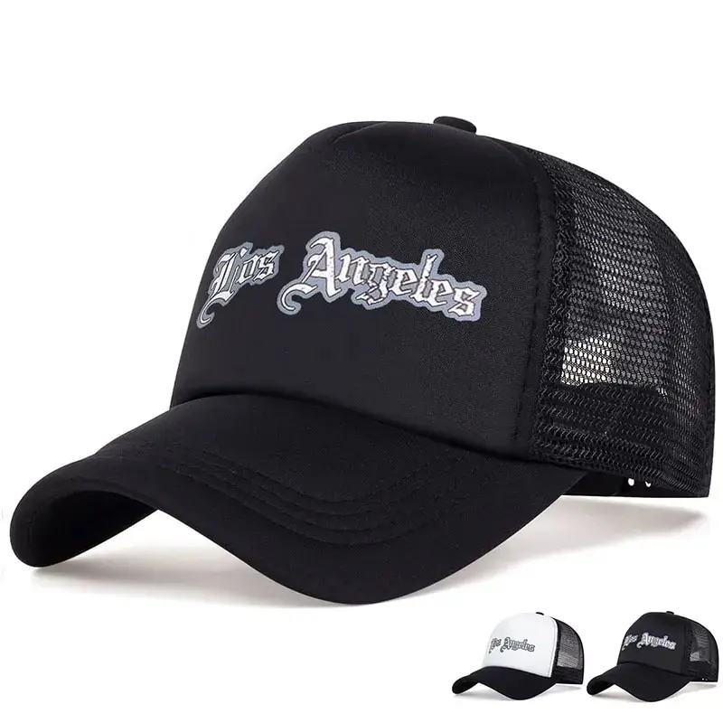 Unisex Los Angeles Letter Printed Baseball Net Caps Spring Summer Outdoor Adjustable Casual Hats Sunscreen Hat