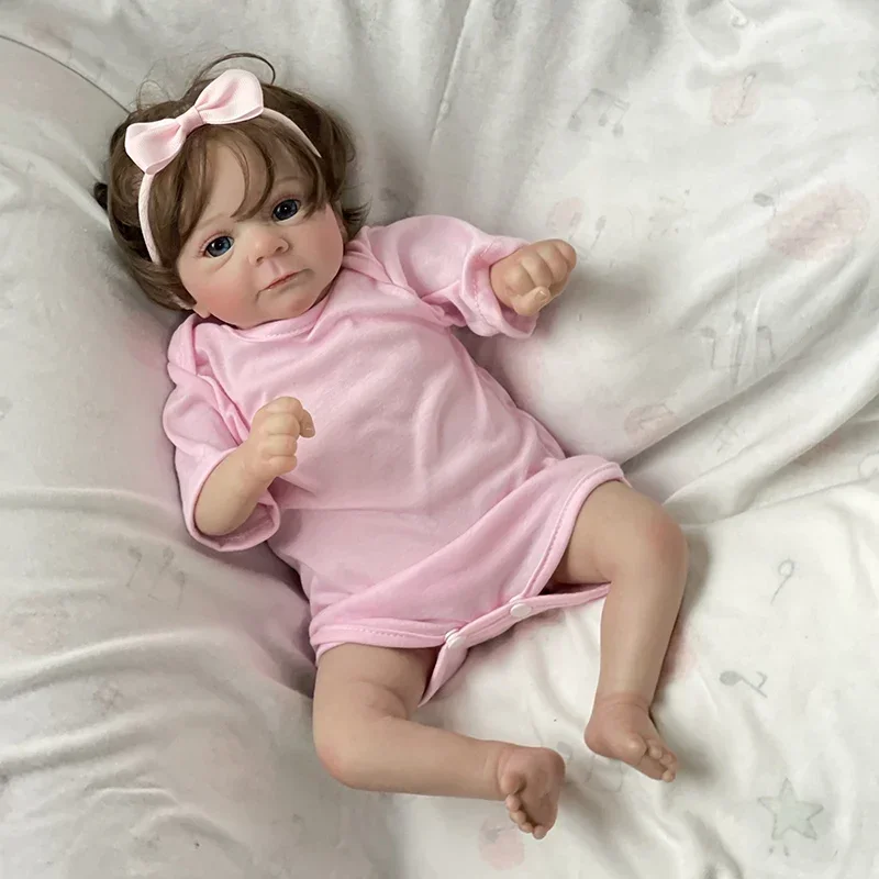 

18inch Felicia Newborn Baby Reborn Doll Lifelike Soft Touch Cuddly Baby Multiple Layers Painting 3D Skin with Visible Veins