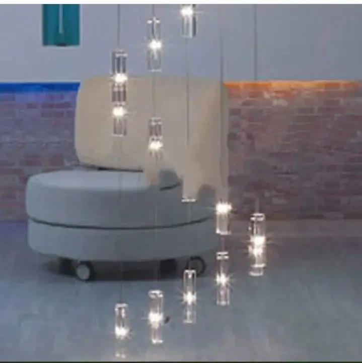 الدرج 20-25 قطعة G4 Led بريق الإضاءة الحديثة Led قلادة طويلة أضواء دوامة درج مصابيح معلقة كبيرة كريستال قلادة مصباح #1