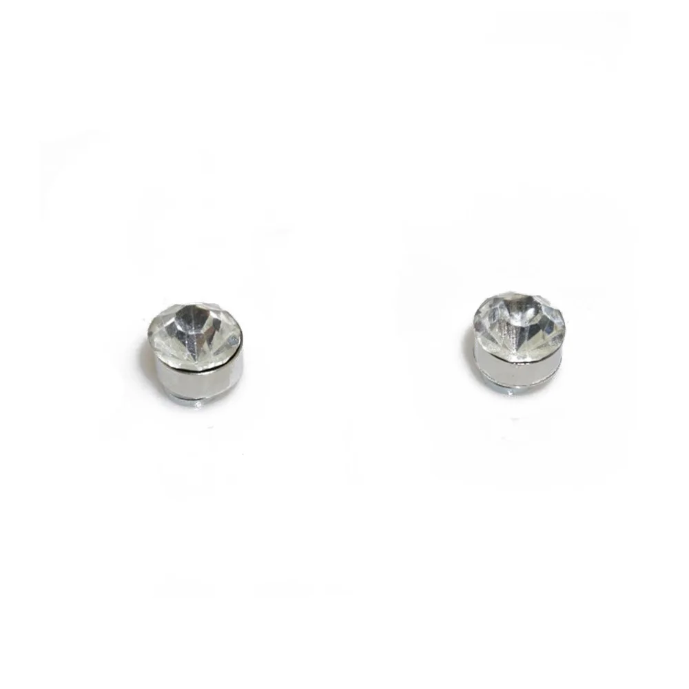 24Pcs/Set Crystal Rhinestone Magnet Earring Puck Women Mens Magnetic Fake No Piercing Clip Earring Jewelry Making Accessories
