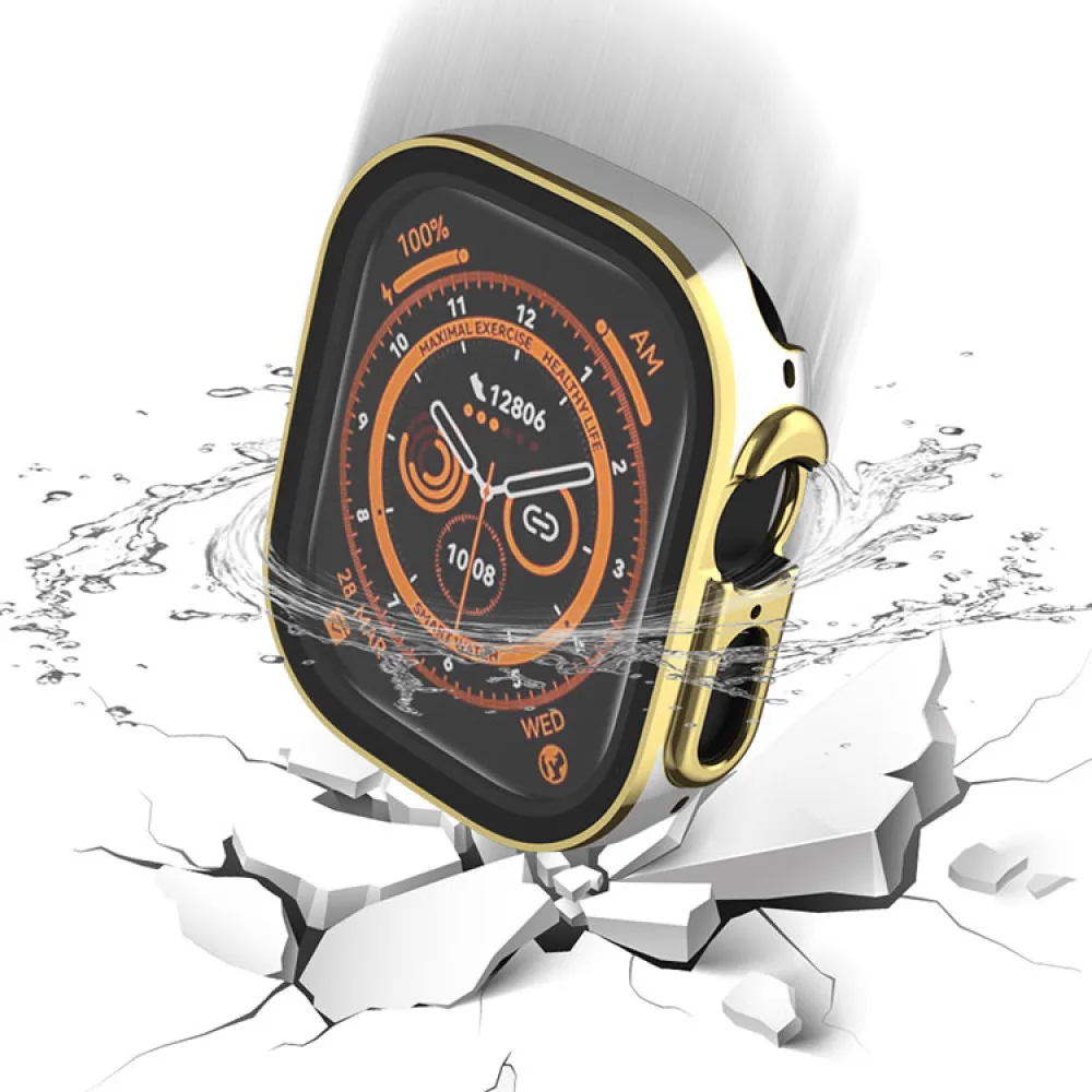 Capa de relógio galvanizada de duas cores, 49mm, peça única, à prova d'água, para relógio ultra2/relógio ultra, acessório de proteção