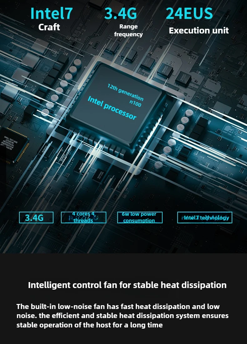 Mini PC New 12-generation N100  Mini Computer 4K Dual-screen Industrial Desktop 8G 512G Optional Windows 11 10 NVMe SSD Wifi 5