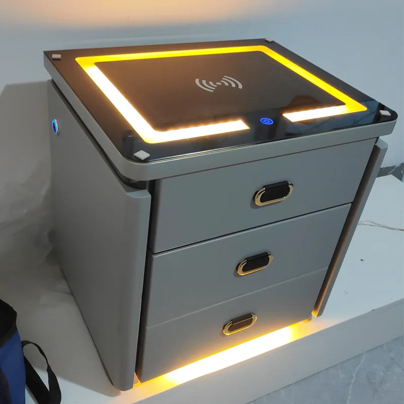 

Подходит для многофункциональной простой беспроводной зарядки из цельного дерева от пола до потолка с замком, безопасной простой современный мобильный умный кровать