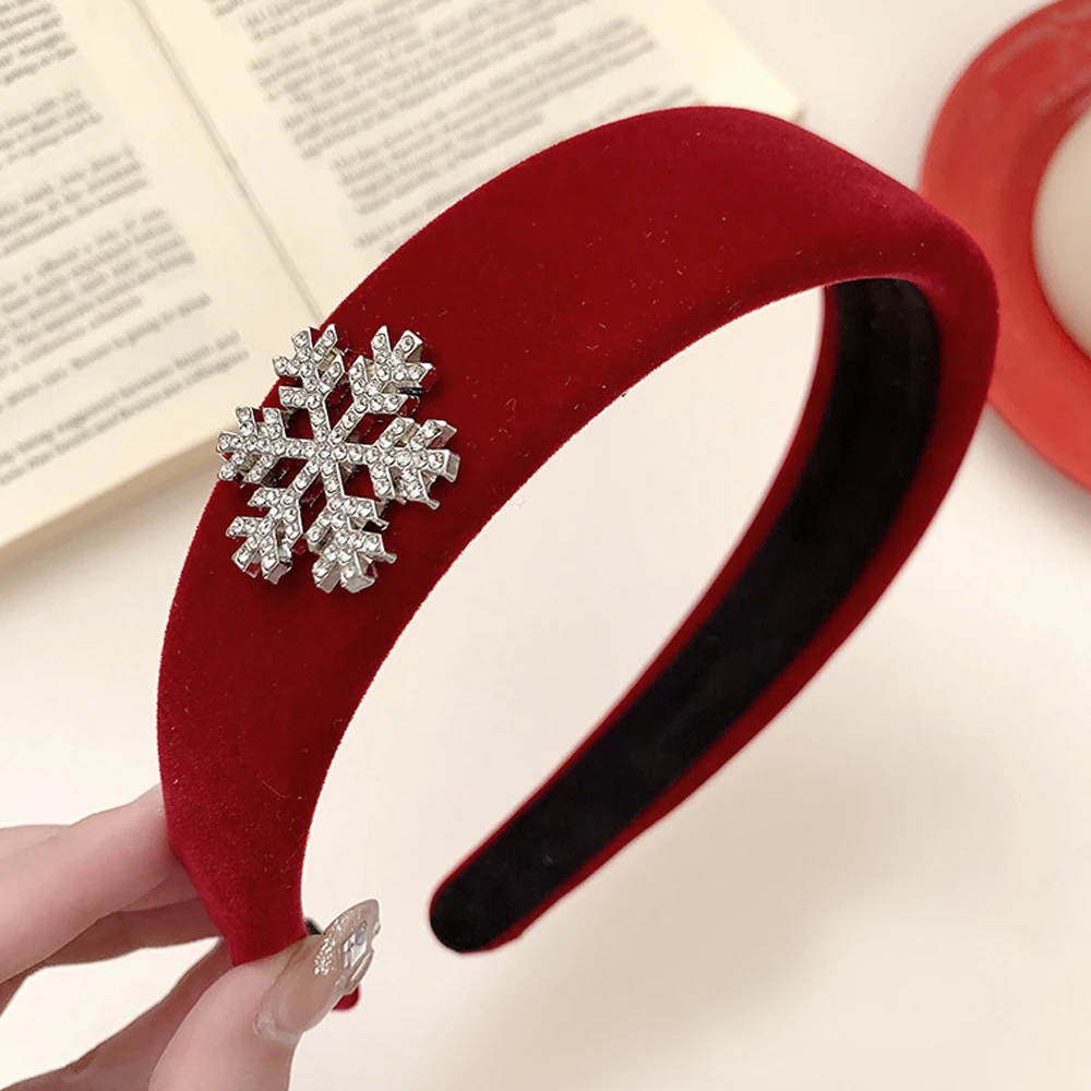 Snowflake Rhinestone Hairband Crystal Headband for Women Barrette Wedding Bridal Christmas Ornaments Hair Accessories