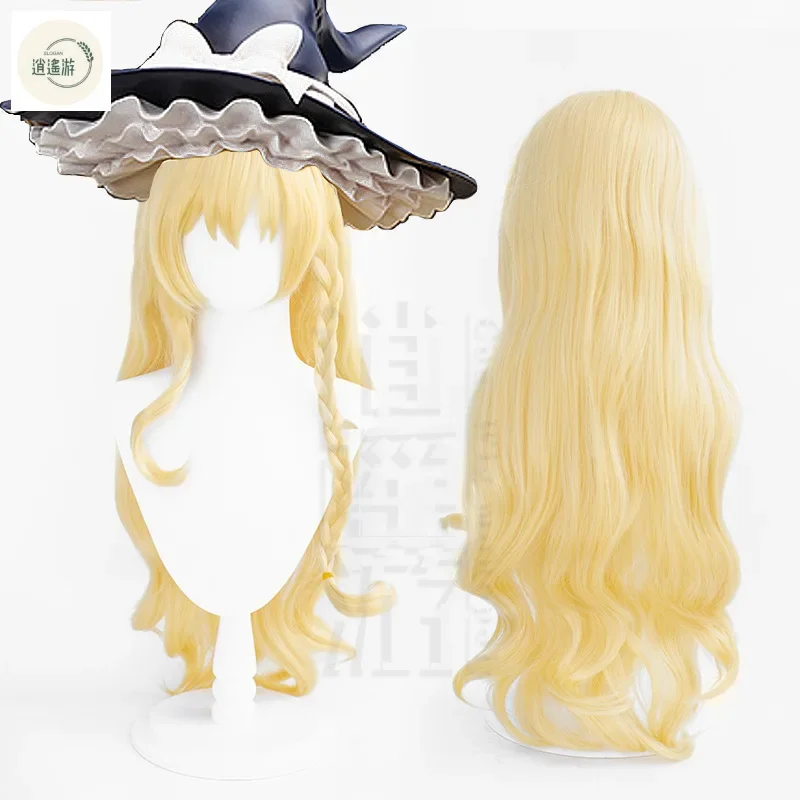 TouHou Project Kirisame Marisa Cos парик 85-90 см золото термостойкие синтетические волосы Хэллоуин вечерние аниме косплей парики шапка для парика