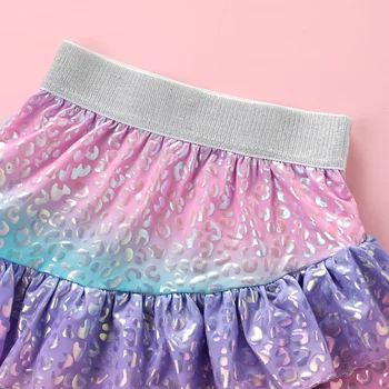 Girls Mermaid Rainbow Skirt 4 Summer New Mermaid Rainbow Fish Scales Summer Birthday Party Colorful Skirt F5510 for Primary and Secondary School Girls F5510 4
