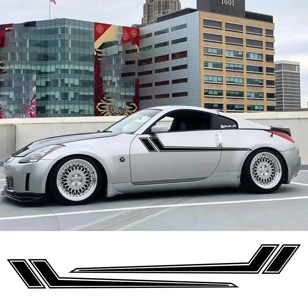 

Universal 2pcs Car Stickers Vinyl Stylish Styling Long Stripe Graphics Decor Decals Auto Tuning Accessories Fit For All Models