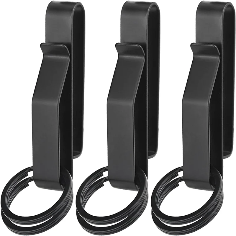 

A50P-3 Sets Duty Belt Key Holder, Belt Key Clip, Stainless Steel Stealth Belt Loop Key Ring Holder with