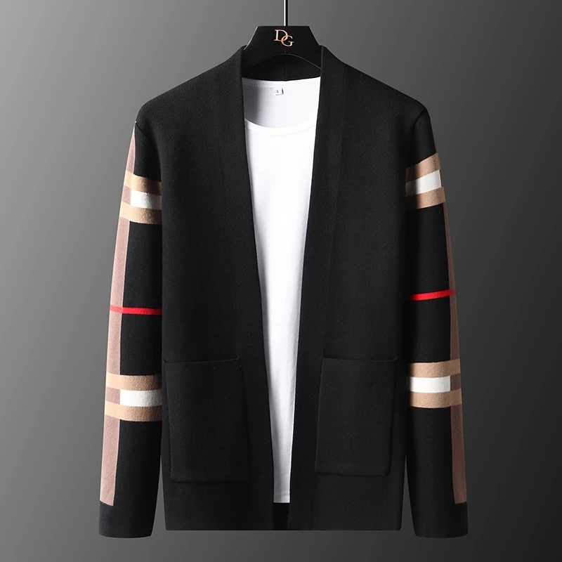 Luxury Brand Designer Cardigan European Jacket Men Fashion Casual Pocket  Knitted Cardigan Sweater Coat 2022 Autumn Winter