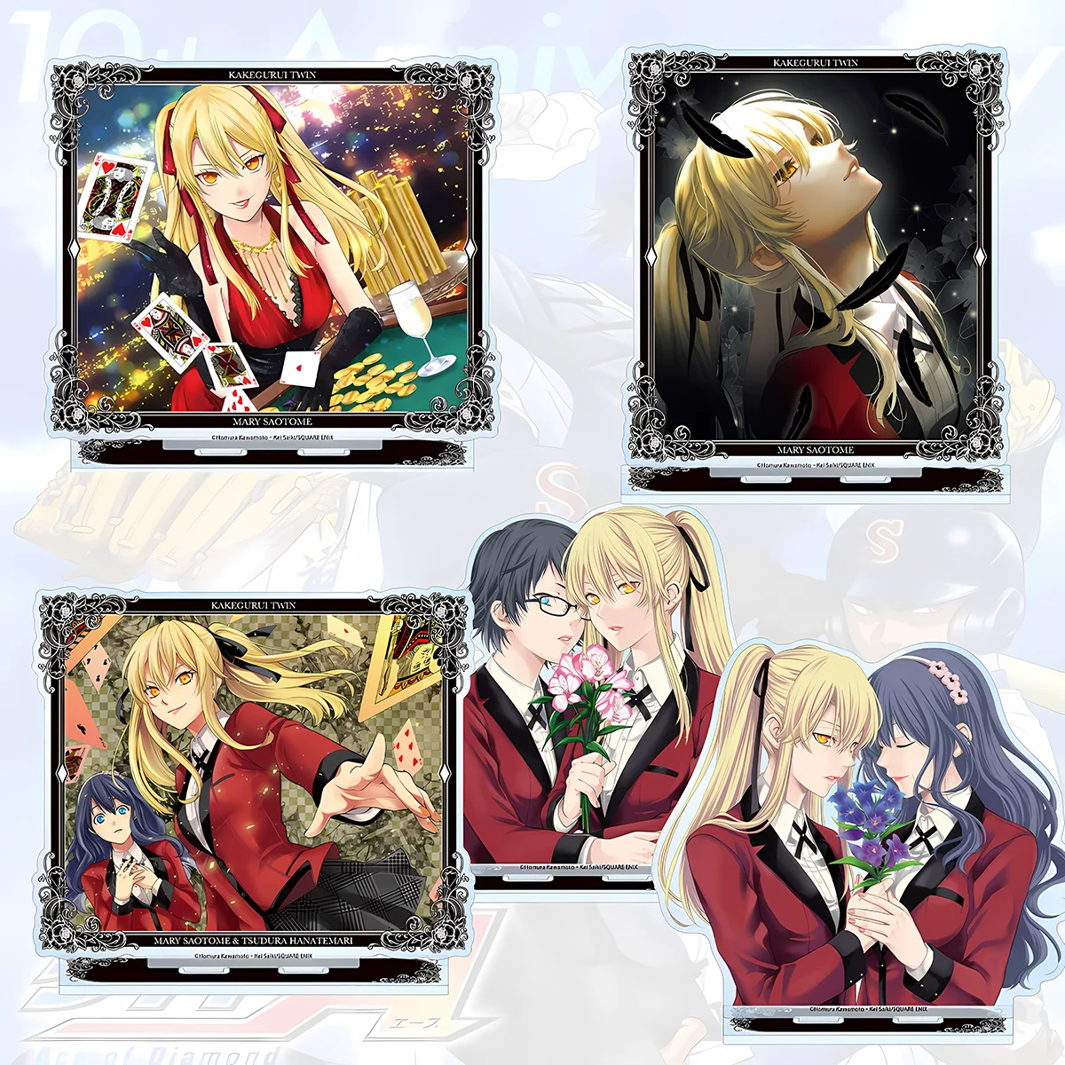 Anime Kakegurui Twin 15cm Acrylic Stand, Saotome Mary, Mother's Day Decor for Desktop, Bookshelf and Anime keychain
