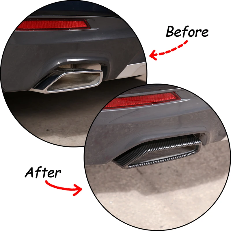 

Stainless Steel Tail Muffler Cover Decoration Exhaust Pipe Output Trim Sticker Car Accessories For BMW 5 Series G30 2018-2023