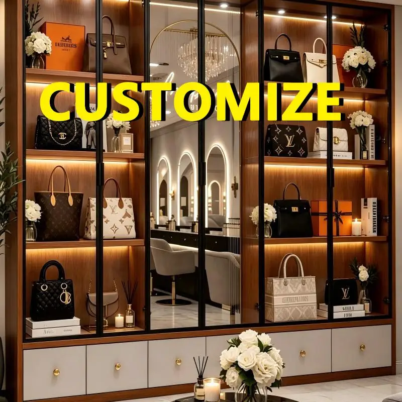 Figure Toy Display Cabinet LED Light Tempered Glass Door Large Space Collectible Storage Aluminum Frame Dust Modern Showcase