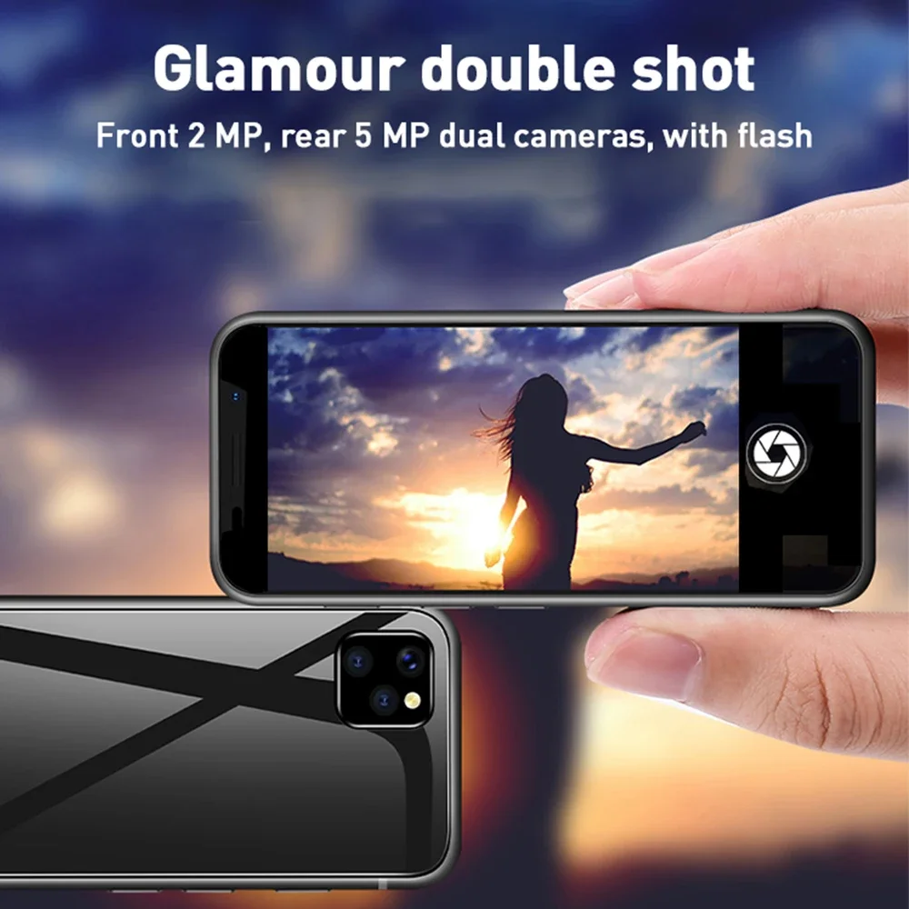 Melrose 2019 4G LTE Smartphone Android Super Mini Phones 3.4 Inch Ultra Slim Quad Core Mobile Phone 5MP 2000mAh Face Recognition