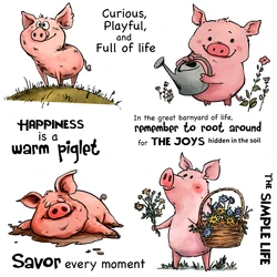 Mangocraft Cute Pigs Relaxing Holiday Life Clear Stamp DIY Scrapbooking Supplies Silicone Stamp For Card Making Albums Crafts