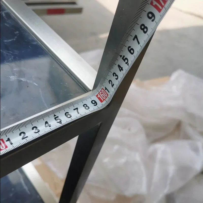 Modern Promotion Floor Shelf With Marble Layer, 2.5cm Stainless Steel Frame For Living Room, Statue Decorations Display
