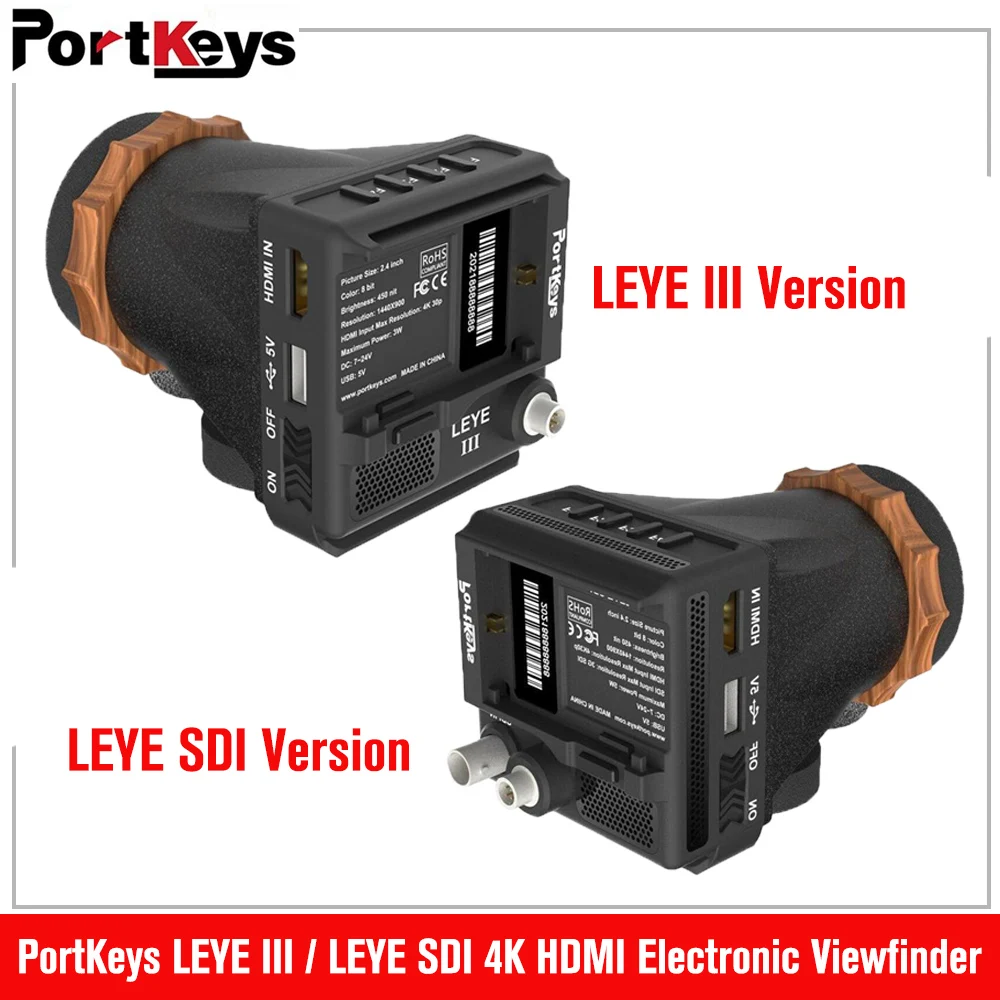 

PortKeys LEYE III/SDI 4K Electronic Viewfinder with 2.4 inch LCD 3D LUT EVF Screen 1440 x 900 Luma Waveform Peaking