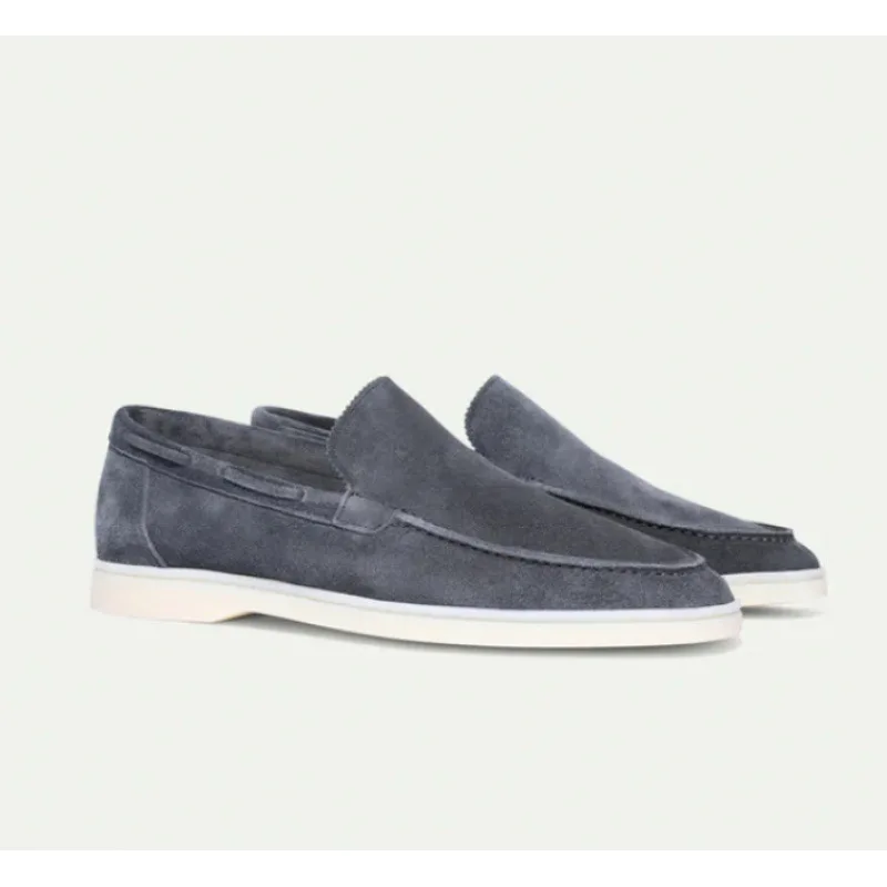 2025 Classic Suede Leather Loafers Men Casual Shoes Luxury Brand Mens Breathable Slip on Driving Shoes Moccasins image 5