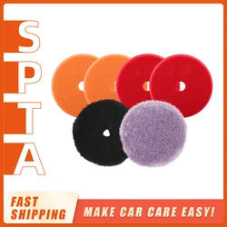 SPTA 6Pcs 3inch/5inch/6inch Polishing Pads Kit Buffing Polish Pad Spong & Wool & Microfiber Pads Set For Buffer Polishing/Waxing