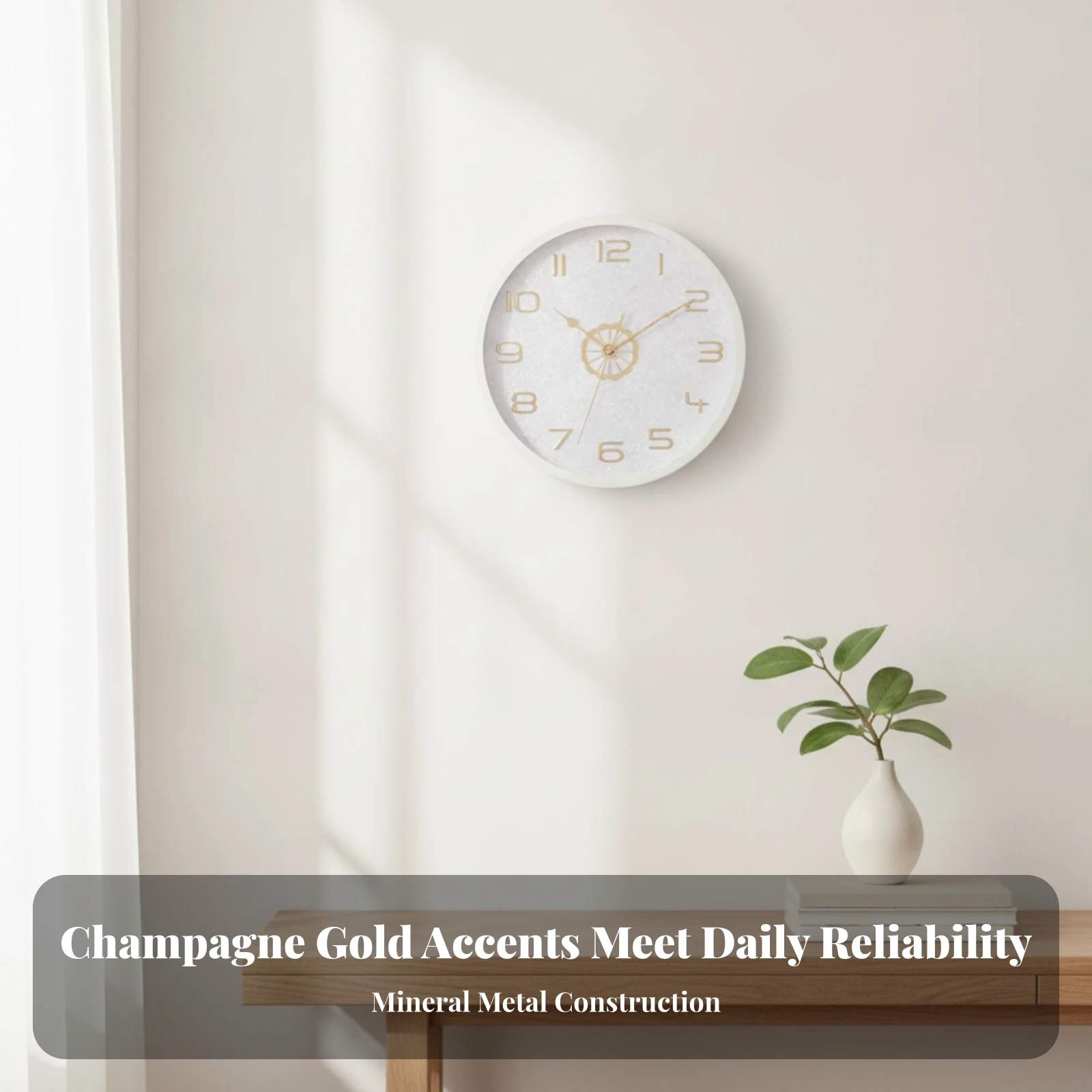 Wall Clock with LED Night Light Battery Operated Wall Clock with Night Light Non-Ticking 12 Inch for Office, Waiting Room