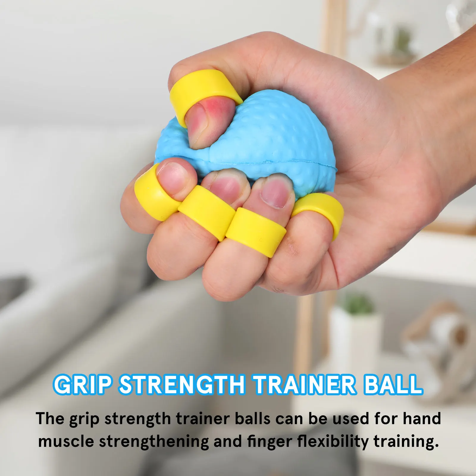 Grip Ball Hand Strength Trainer Set – 2pcs Non-Slip Exercise Balls for Finger Flexibility & Stress Relief