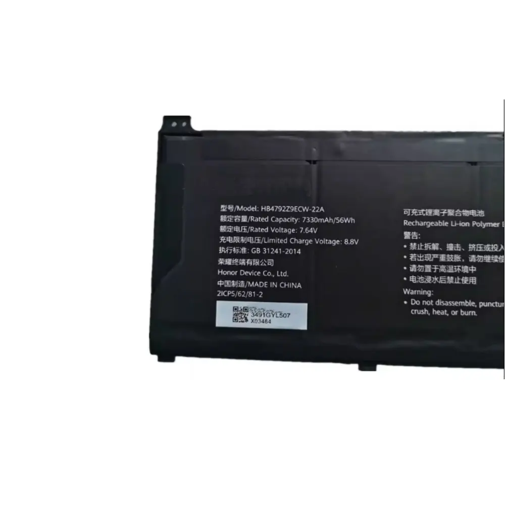 7.64V 7330mAh/56WH HB4792Z9ECW-22A Laptop Battery For Huawei HONOR NMH-WFQ9HN NDR-WFH9HN NbD-WFH9