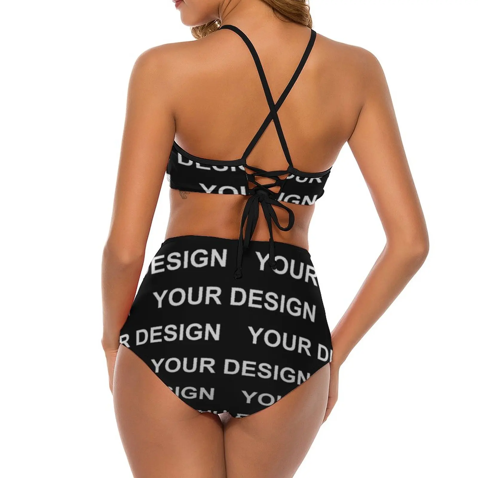 Design maßge schneiderte Bikinis Set maßge schneiderte Ihr Bild High Cut Bikini Badeanzug hohe Taille Bade bekleidung drucken Badeanzug Strand kleidung