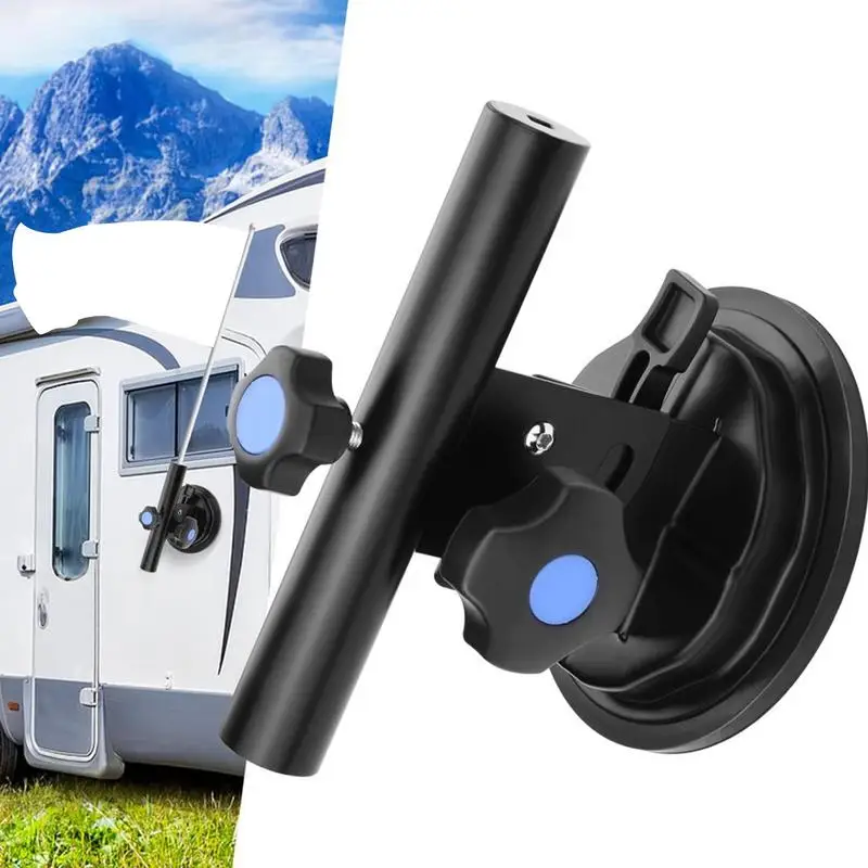 RV Flag Pole Mount Strong Suction Car Flag Mount Suction Cup Flag Pole Holder Metal RV Flagpole Holder Truck Flag Holder